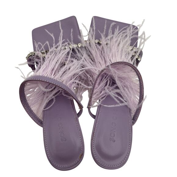 Song Of Style Embellished Lilac Feather Sandals Size 5.5 - Picture 3 of 6